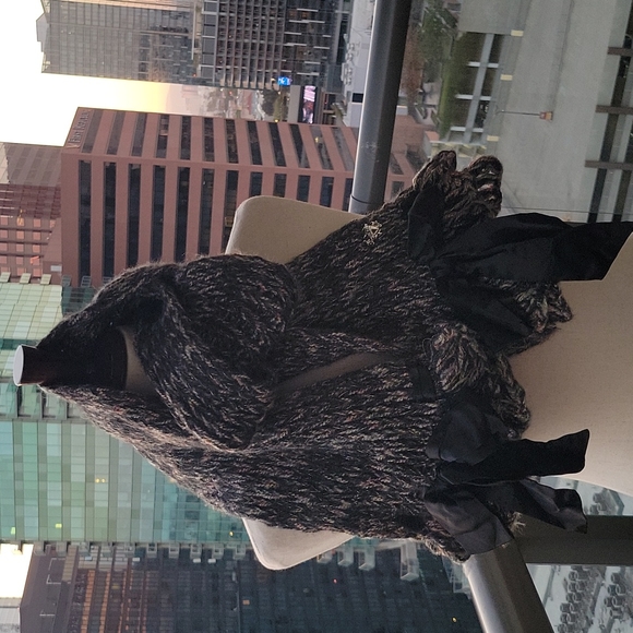 Gorgeous Knitted Betsey Johnson Scarf with Ribbon Details and Logo Brooch - Picture 3 of 7